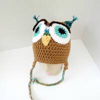 crochet owl hat, girl owl hat, owl beanie, animal hat, crochet owl, made in oregon, Halloween costum