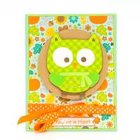 Owls, Handmade Card, Animal Card, Kids Cards, Childrens Card, Fall Card, Owl Card, Cute Kids Card, F