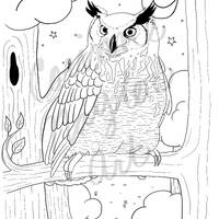 Forest Friends Coloring Page: Owl