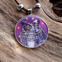 Owl - Totem Animal Wildlife Art Pendant Necklace "Who knew"