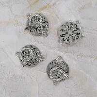 Owl Connector, Earring Finding, Antique Silver Finish (CON-AS-4), 4 count