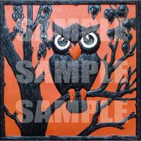 Vintage Halloween Digital Image. German Owl Die Cut. 300dpi
