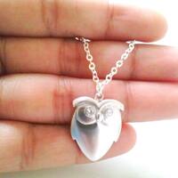 owl necklace,silver owl necklace,halloween jewelry,halloween necklace owl,christmas gift,christmas p