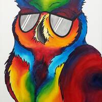 Animals in Aviators: Signed Print, Owl