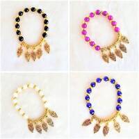 Beaded Owl Charm Bracelet: Boho Stretch Jewelry