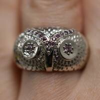 Great Owl Ring *10k/14k/18k White, Yellow, Rose, Green Gold, Gold Plated & Silver* Bird Animal W
