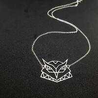 925 Silver Owl Necklace | Geometric Owl Jewelry | Bird Pendant | Birthday Gifts For Women