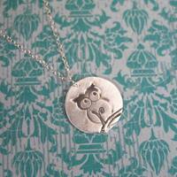Owl Necklace / Sterling Silver Owl Pendant / Barned Owl / Gift for Night Owl
