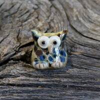 SRA Handmade Lampwork Beads - Murano Glass Owl Autumn Shabby Chic Pendant Bead