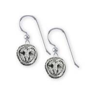 Barn Owl Earrings Jewelry Sterling Silver Handmade Owl Earrings OW1XH-FW