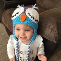 Blue Purple Owl Hat - Crochet Owl Hat - Crochet Baby Hat - Crochet Baby Cap - Baby Bonnet - Owl Cap 