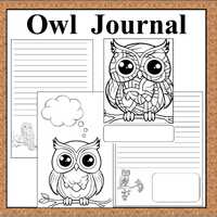 Owl Journal Pages: Printable Writing & Coloring Set (PDF Download)