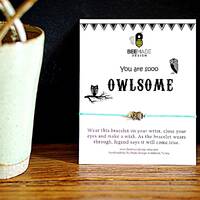 Owl Wish Bracelet: Bronze Charm, Friendship Jewelry