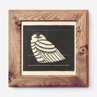 Snowy owl art print, Vintage owl wall art, Black and white woodcut, Antique animal block print, Owl 