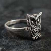 Owl Ring, Solid Silver Ring, Animal Ring,Wise Ring, Artistic Ring, Silver Owl Ring, Sterling Silver 