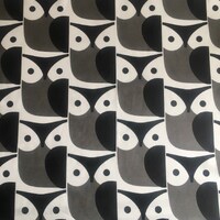 FABRIC Small Owl soft grey FQ Fat Quarter 50cm by 50cm Square Lightweight 100% Cotton New More Sizes