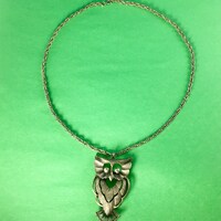 Vintage Owl Pendant Necklace