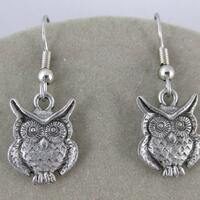 Owl Pewter Earrings – Jewelry – Gift – Sorority – Halloween – Fall Har