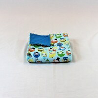 Owl Baby Flannel Blanket: Blue Nursery Decor, Swaddling Blanket