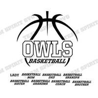 Owls Basketball Outline SVG Basketball Mom Download Files DXF, EPS, Silhouette Studio, Vinyl Digital