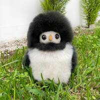 Handmade Alpaca Fur Owl Plush - Wise and Whimsical Soft Companion