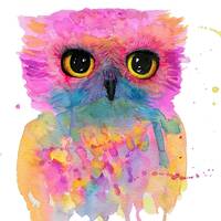 Pink Owl Watercolor Print: Whimsical Nursery Wall Art