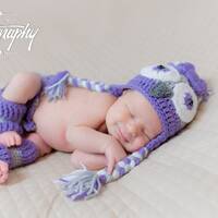 Crochet Baby Owl Outfit: Newborn Photo Prop Costume