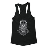 Women's Line Art Owl Day of the Dead Sugar Skull Dia de Los Muertos Animal Lover Mexican Heritag