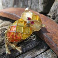 Owl Brooch, Great Horned Owl Pin, Halloween Bird Jewelry, Thanksgiving Wear, Autumn Fall Brooch, Ti