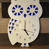 Owl Clock, Nursery Decor, Kids Room, Whimsical
