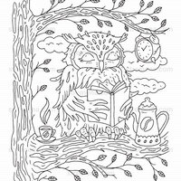 Lynx Wildcat and Owl Printable Animal Coloring Pages