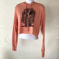 Owl On Sunset Women's Cropped Triblend Hoodie, Small, Medium, Large