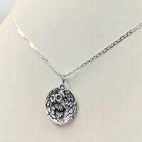 925 Silver Owl Necklace; 925 Sterling Owl Charm on Mariner Chain; Sterling Silver Owl Jewelry; Hoot