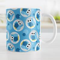 Blue Owl Mug, funny cute pattern, owl gift - 11oz or 15oz ceramic coffee mug or mug set available