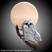 Moon Owl Version 2 Wall Carving