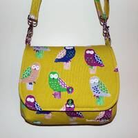 Colorful Owls Purse - Mini Messenger Style