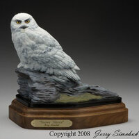 Snowy Silences - Snowy Owl - Bronze - Wildlife - Bird - Realistic - by Jerry Simchuk Art Studio