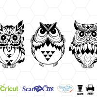 owl silhouette svg, papercut owl, owl print, owl design, zentangle owl svg, owl mandala svg, owl dec