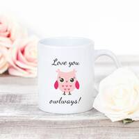 Owl Mug, Love You Owlways, Ceramic Owl Coffee Cup for Women, Owl Gifts for Owl Lovers, Large Owl Tea