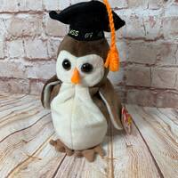 Vintage 1998 TY Wise the Owl Bird Class of 98 Plush Stuffed Animal the Original Beanie Babies