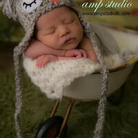 Hat Owl hat baby sleeping owl newborn hat grey owl hat gray owl sleepy eye owl
