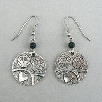 Hoo Loves You Owl Brass Silver OR Bronze Toned Earrings