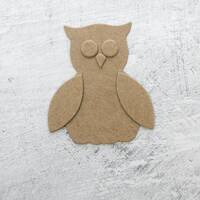 4 Small Owl Cut Outs - Chipboard Embellishments - Bare chipboard small owl die cuts - 1 3/4" W