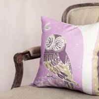 Owl Cushion- Handmade digitally printed Linen/Cotton cushion, Decorative Pillow Cover, Living Room D