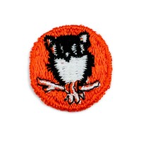 Small Owl Patch Embroidered Patch Vintage 1980s Tiny Patch Emblem
