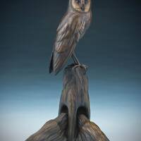 Rodents Beware - Barn Owl - Raptor - Bronze - Wildlife - Bird - by Jerry Simchuk Art Studio