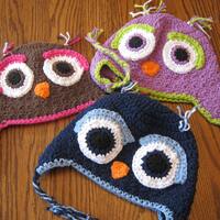 Owl Earflap Beanie - You choose colors