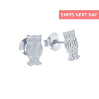 Owl Stud Earrings / Sterling Silver Owl Studs / Bird Earrings / Owl Jewelry / Owl Earrings / Animal 