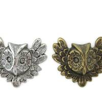 Brass Vintage Design Large Owl Head , Made in the USA