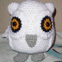 Crochet White Snow Owl Stuffed Toy